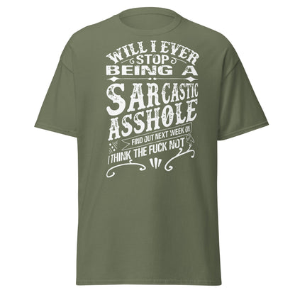 Sarcastic Asshole T-Shirt – Funny Attitude Adult Tee - Military Green - T-Shirts Online