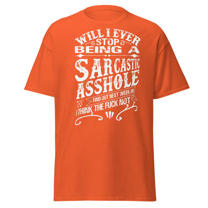 Sarcastic Asshole T-Shirt – Funny Attitude Adult Tee - Orange - T-Shirts Online
