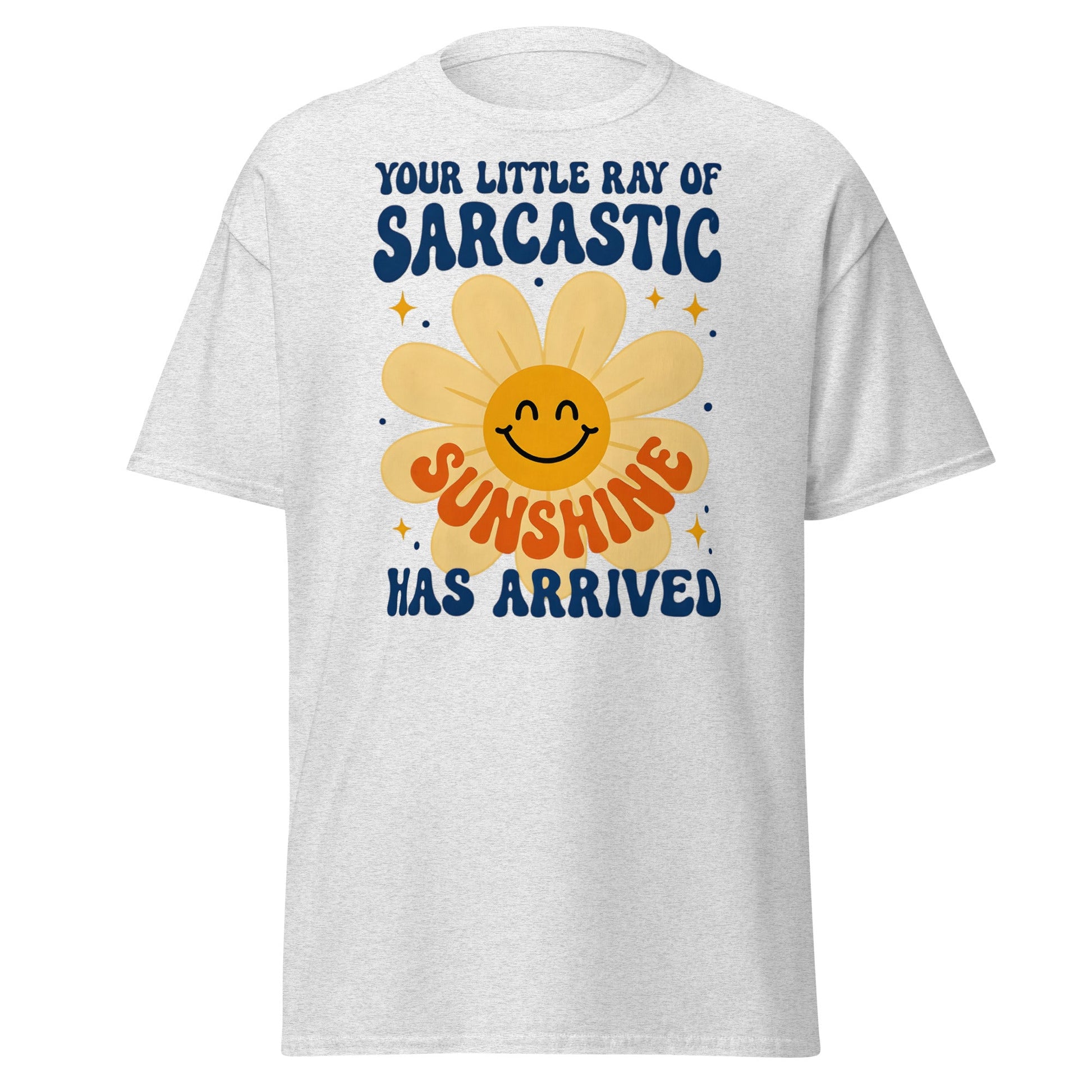 Sarcastic Sunshine Retro T-Shirt - Funny 70s Style Tee - Ash - T-Shirts Online
