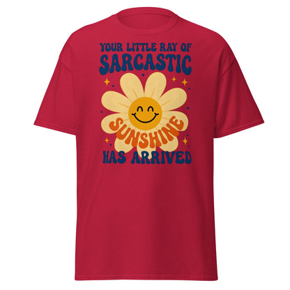 Sarcastic Sunshine Retro T-Shirt - Funny 70s Style Tee - Cardinal - T-Shirts Online