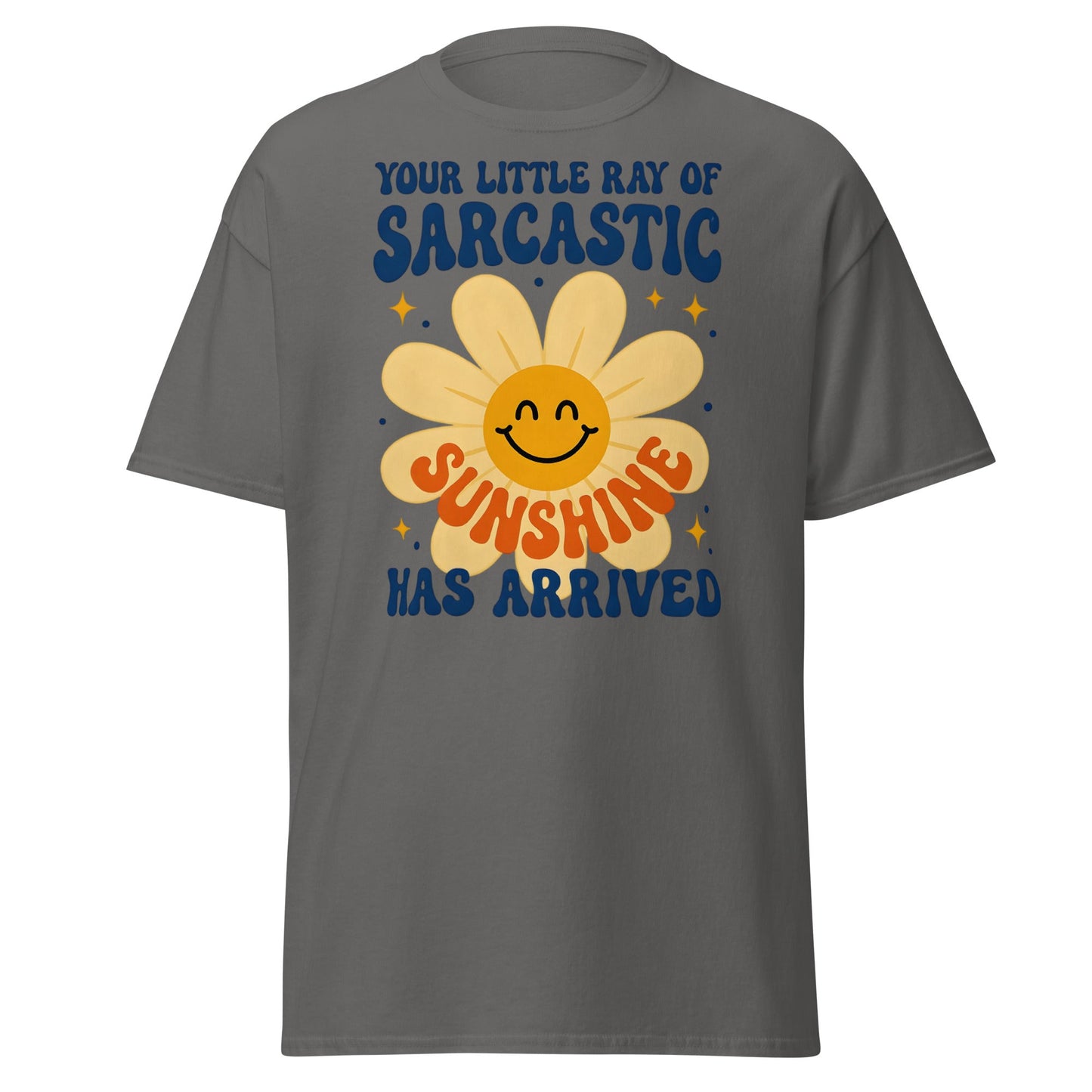Sarcastic Sunshine Retro T-Shirt - Funny 70s Style Tee - Charcoal - T-Shirts Online