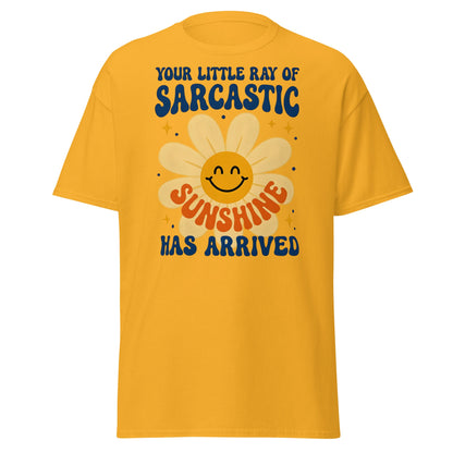 Sarcastic Sunshine Retro T-Shirt - Funny 70s Style Tee - Gold - T-Shirts Online