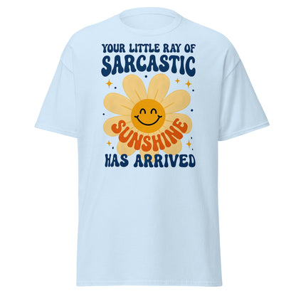 Sarcastic Sunshine Retro T-Shirt - Funny 70s Style Tee - Light Blue - T-Shirts Online