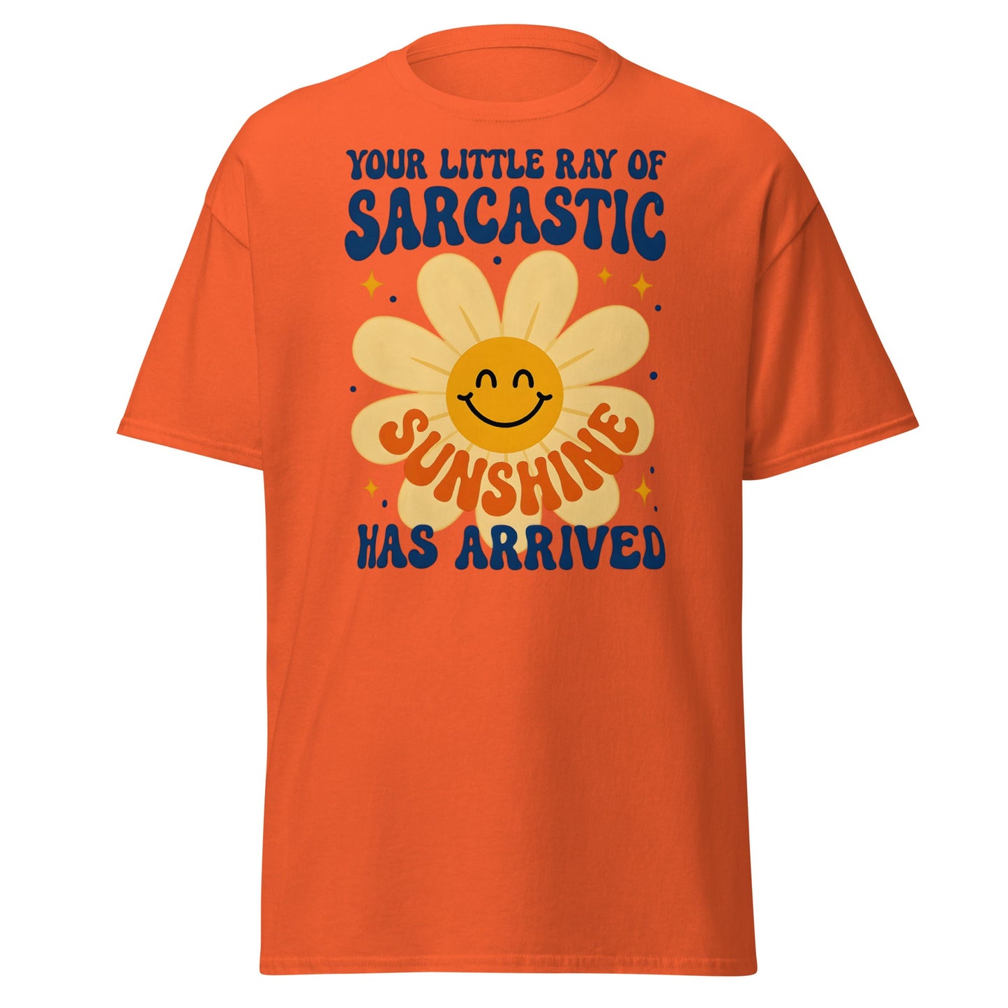 Sarcastic Sunshine Retro T-Shirt - Funny 70s Style Tee - Orange - T-Shirts Online