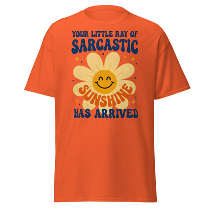 Sarcastic Sunshine Retro T-Shirt - Funny 70s Style Tee - Orange - T-Shirts Online