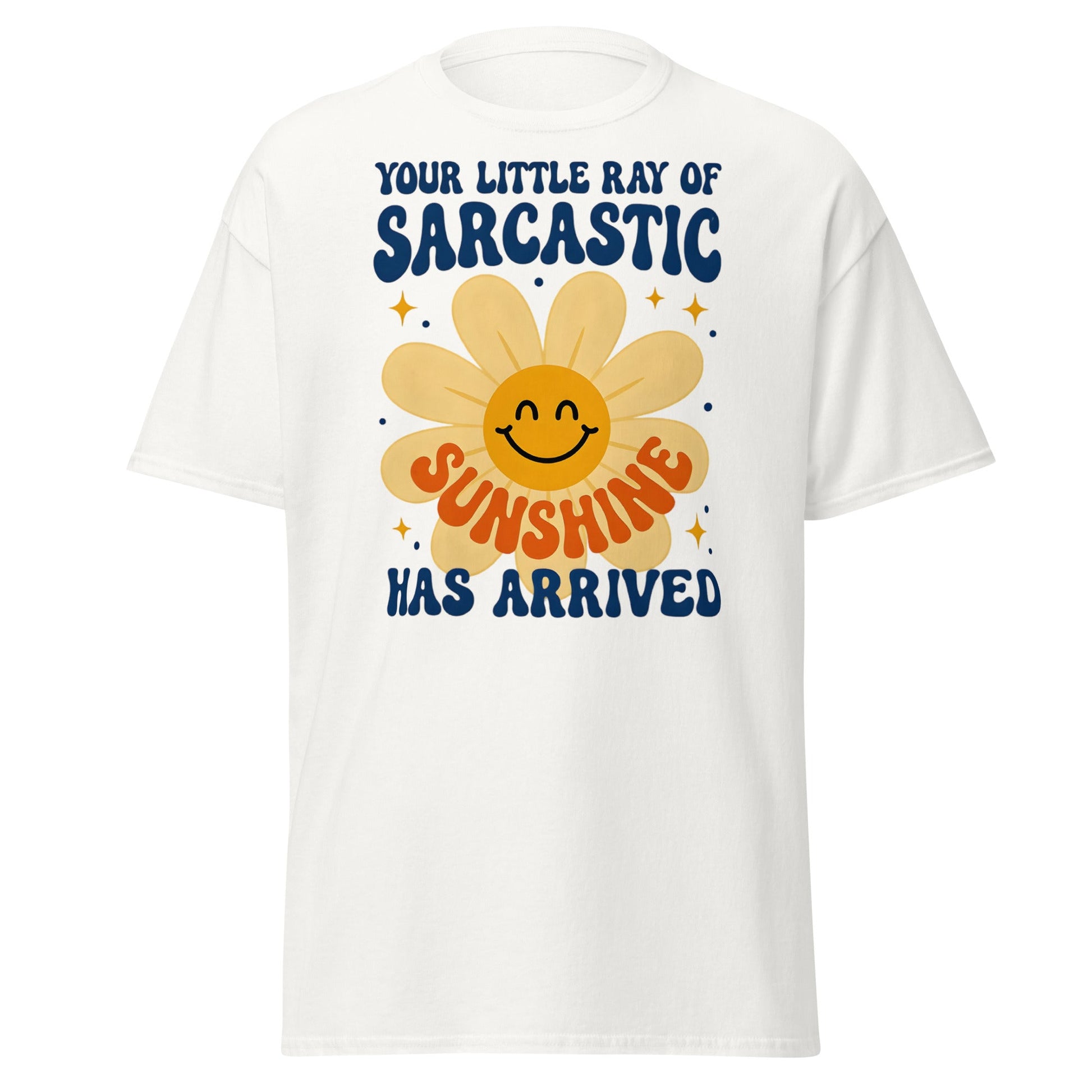 Sarcastic Sunshine Retro T-Shirt - Funny 70s Style Tee - White - T-Shirts Online