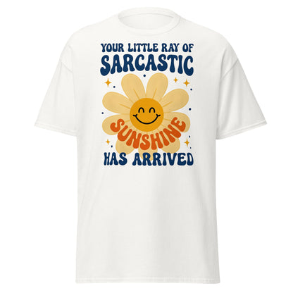 Sarcastic Sunshine Retro T-Shirt - Funny 70s Style Tee - White - T-Shirts Online