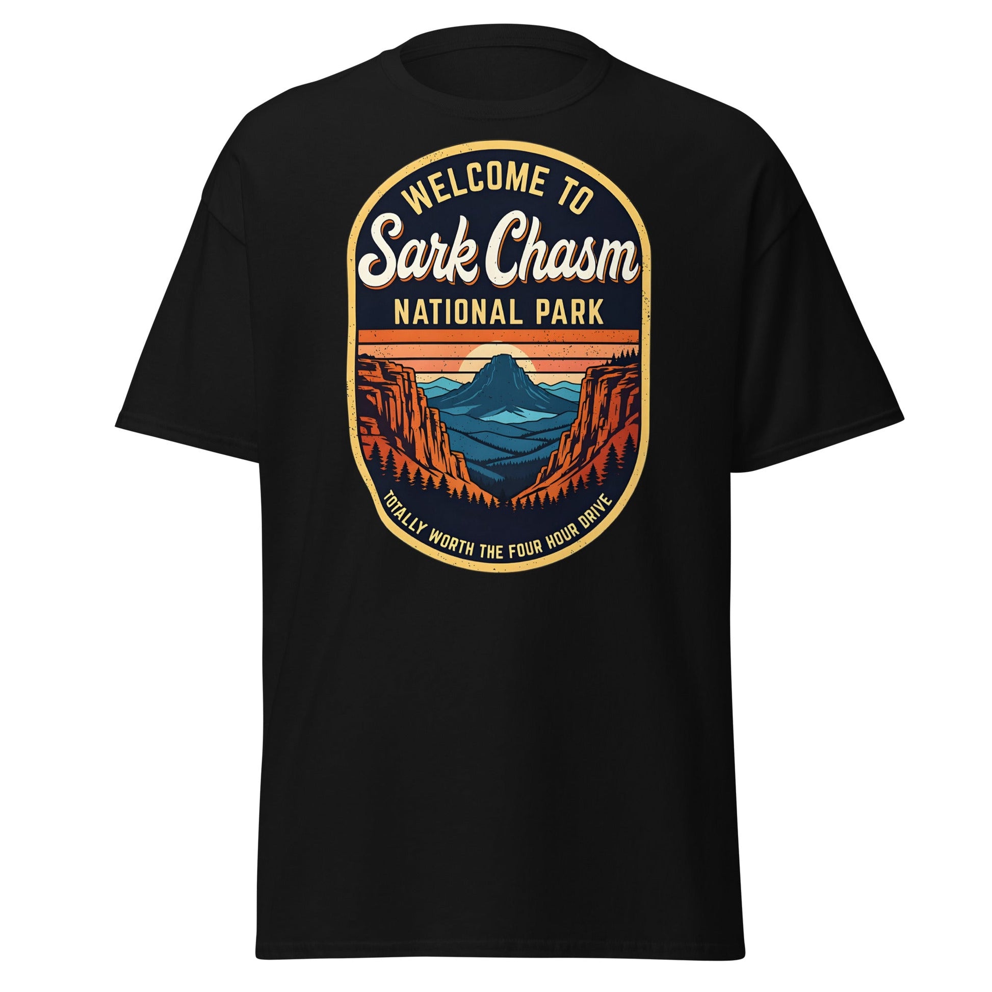 Sark Chasm National Park Tee | Funny Vintage Sarcasm Shirt - Black - T-Shirts Online
