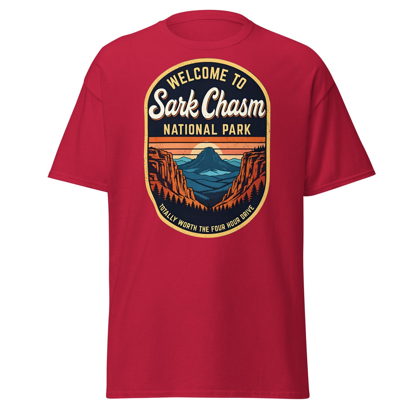 Sark Chasm National Park Tee | Funny Vintage Sarcasm Shirt - Cardinal - T-Shirts Online