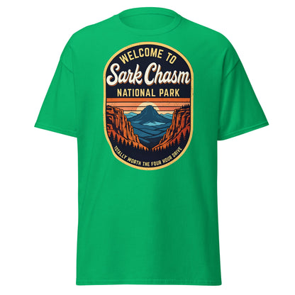 Sark Chasm National Park Tee | Funny Vintage Sarcasm Shirt - Irish Green - T-Shirts Online