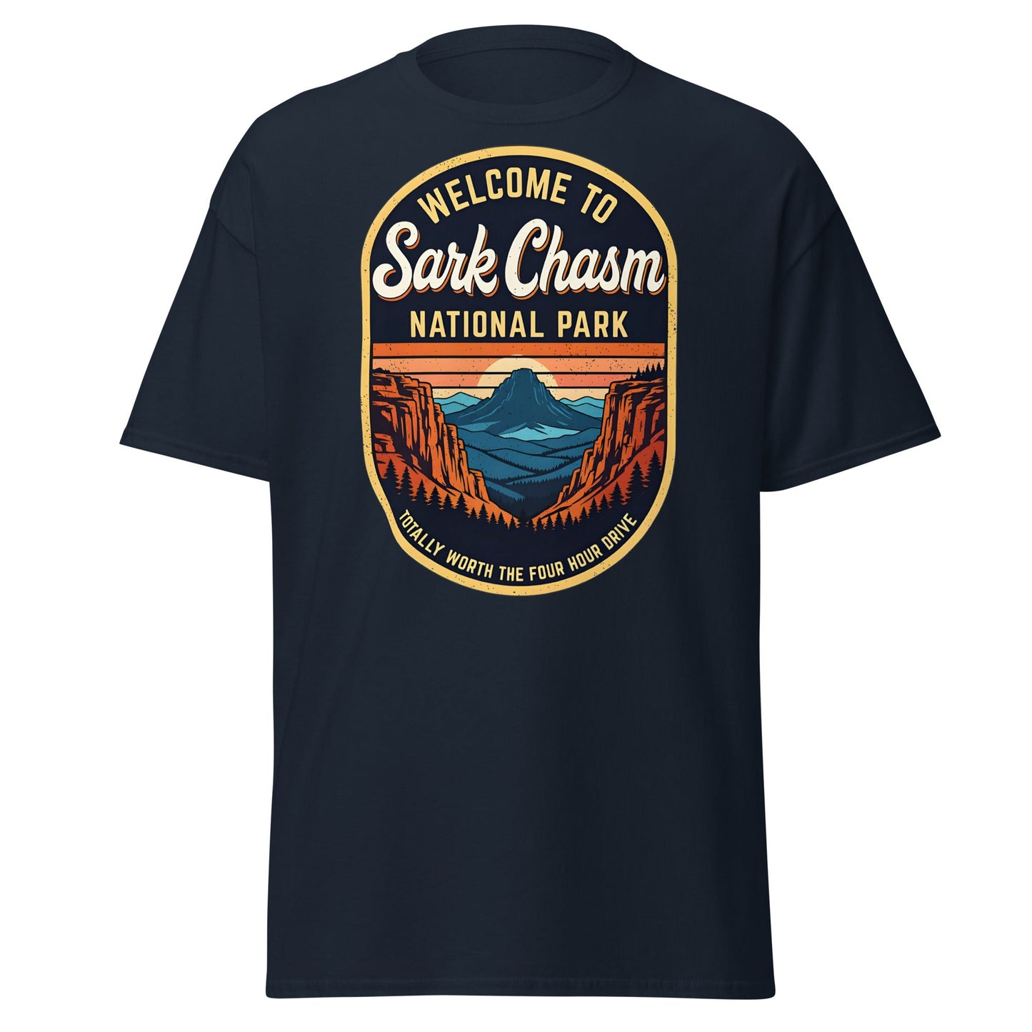 Sark Chasm National Park Tee | Funny Vintage Sarcasm Shirt - Navy - T-Shirts Online