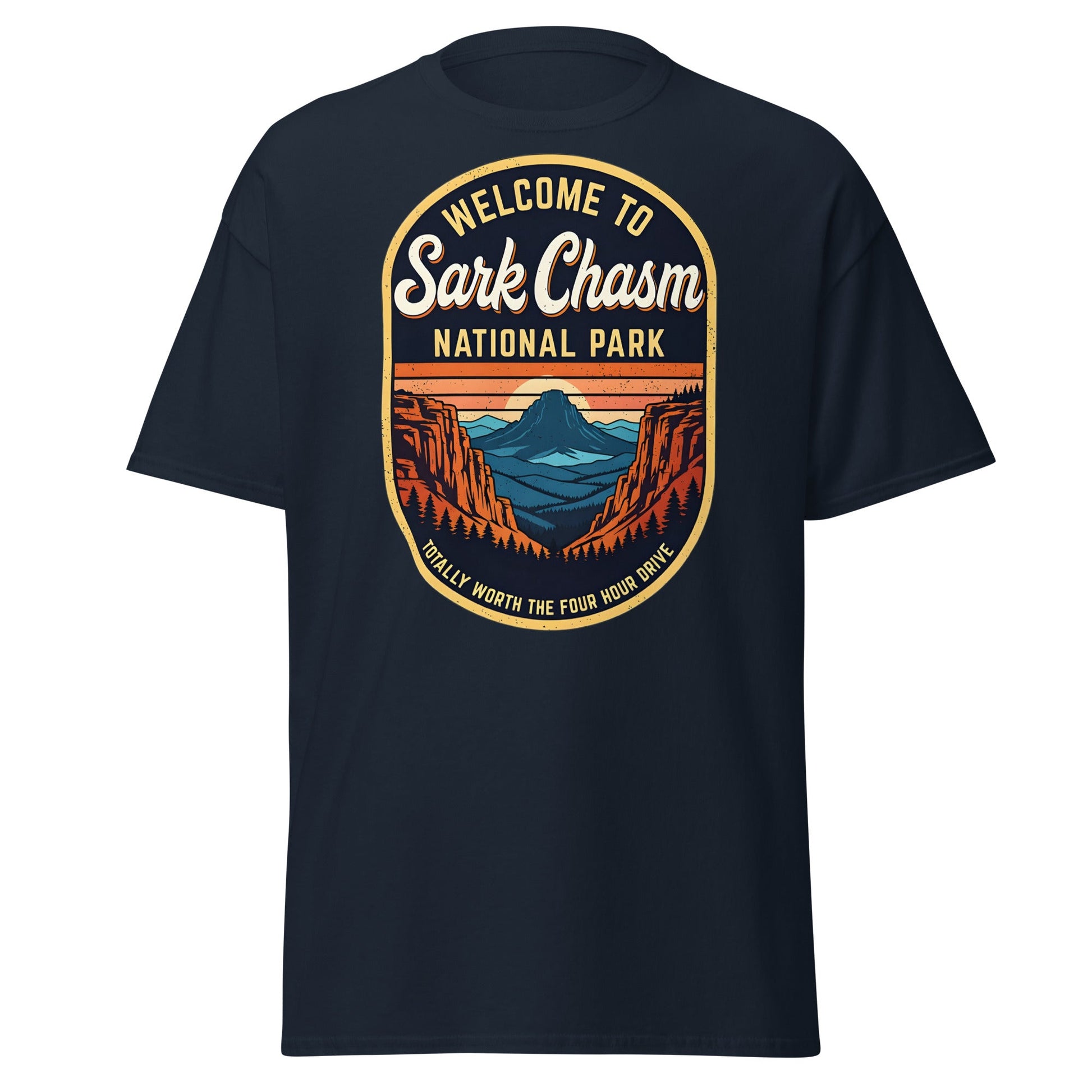Sark Chasm National Park Tee | Funny Vintage Sarcasm Shirt - Navy - T-Shirts Online