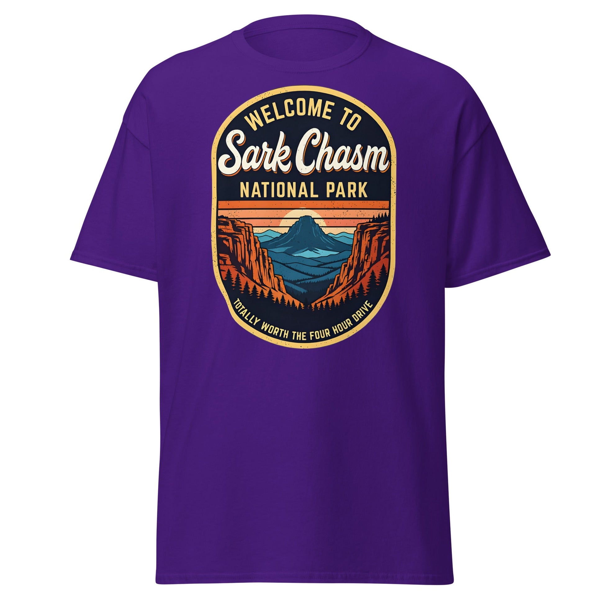 Sark Chasm National Park Tee | Funny Vintage Sarcasm Shirt - Purple - T-Shirts Online