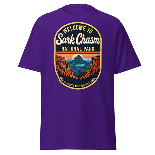 Sark Chasm National Park Tee | Funny Vintage Sarcasm Shirt - Purple - T-Shirts Online