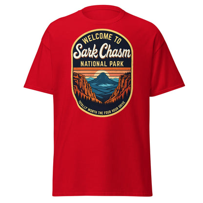 Sark Chasm National Park Tee | Funny Vintage Sarcasm Shirt - Red - T-Shirts Online