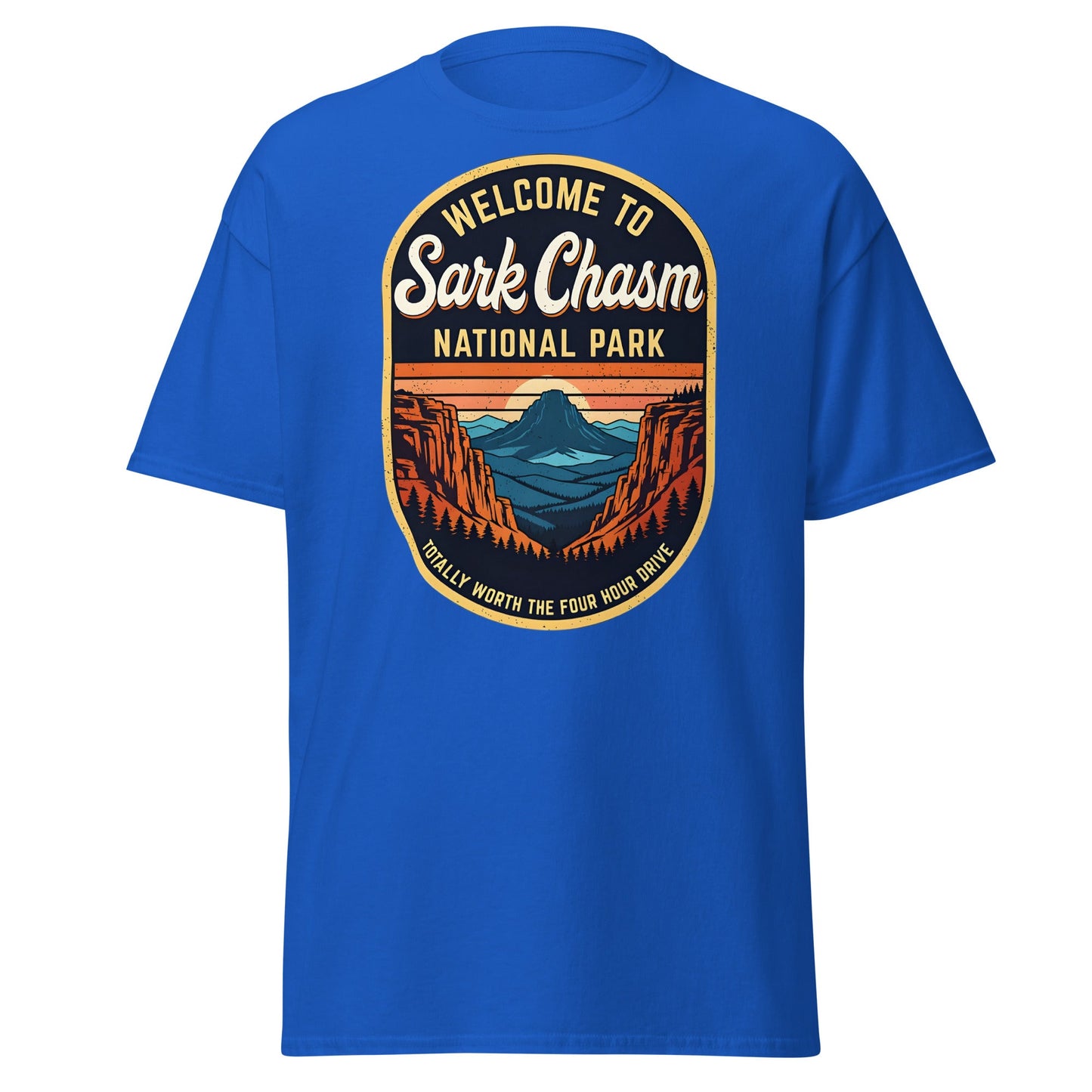 Sark Chasm National Park Tee | Funny Vintage Sarcasm Shirt - Royal - T-Shirts Online