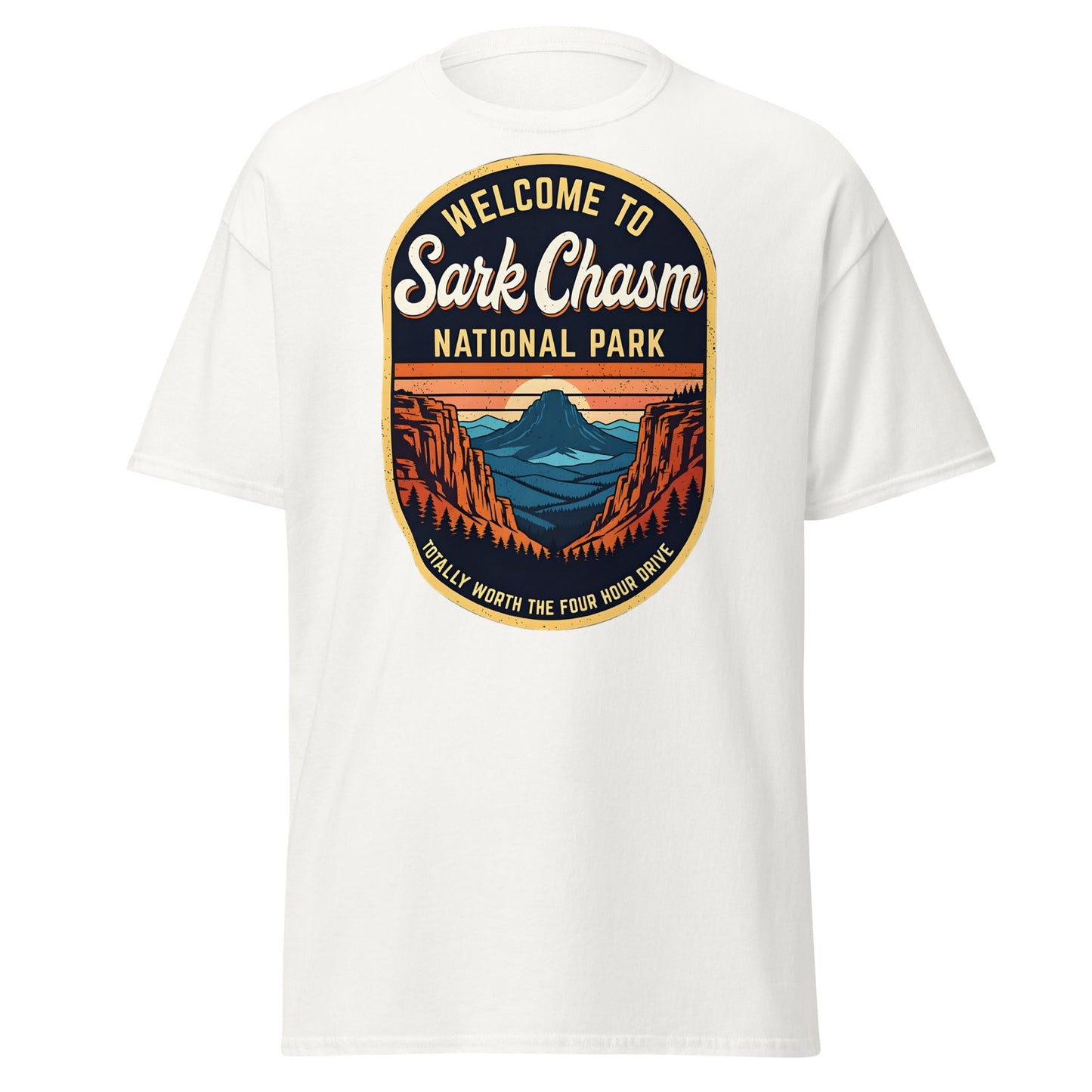 Sark Chasm National Park Tee | Funny Vintage Sarcasm Shirt - White - T-Shirts Online