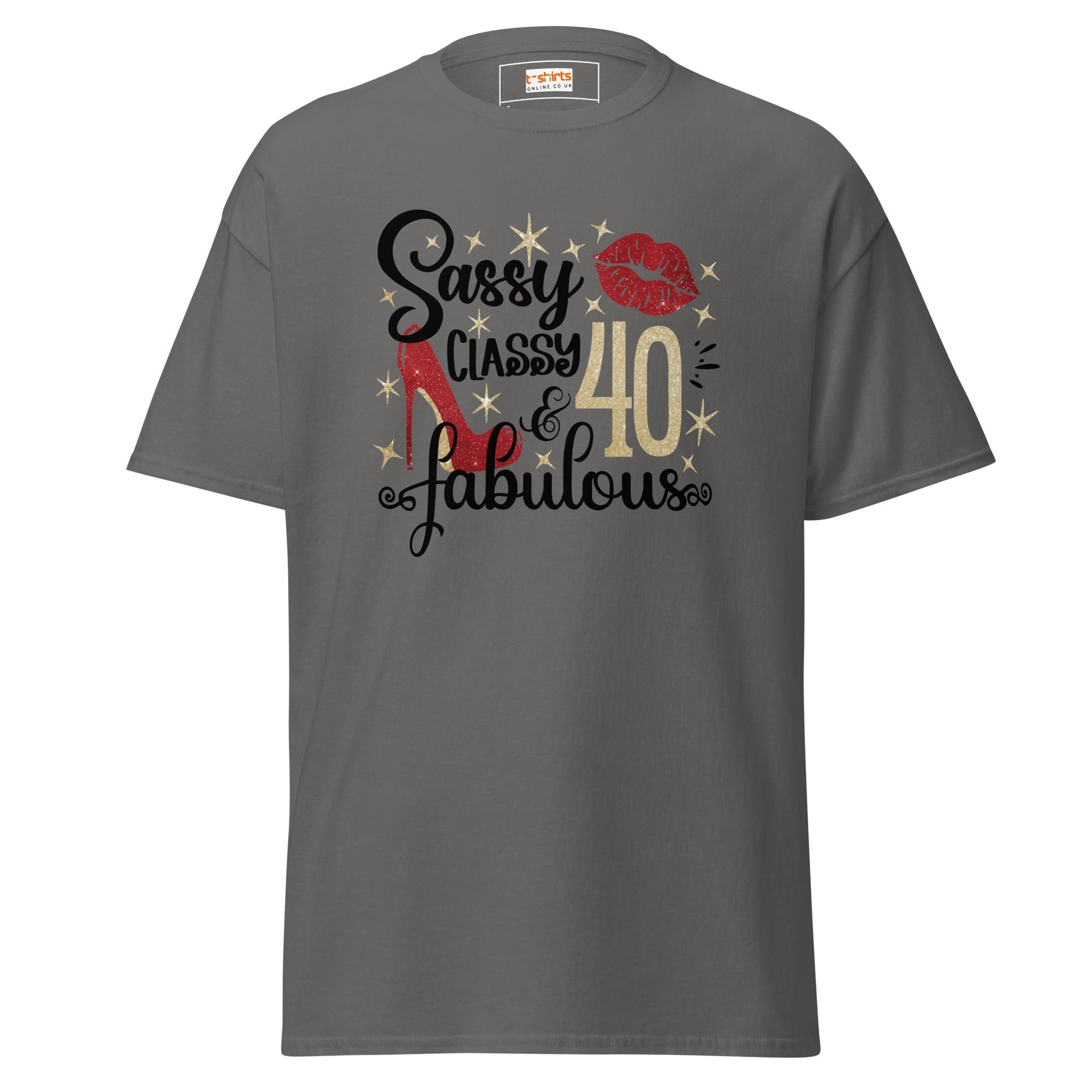 Sassy & Classy | 40th Birthday T-Shirt - Charcoal - T-Shirts Online