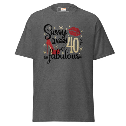 Sassy & Classy | 40th Birthday T-Shirt - Dark Heather - T-Shirts Online