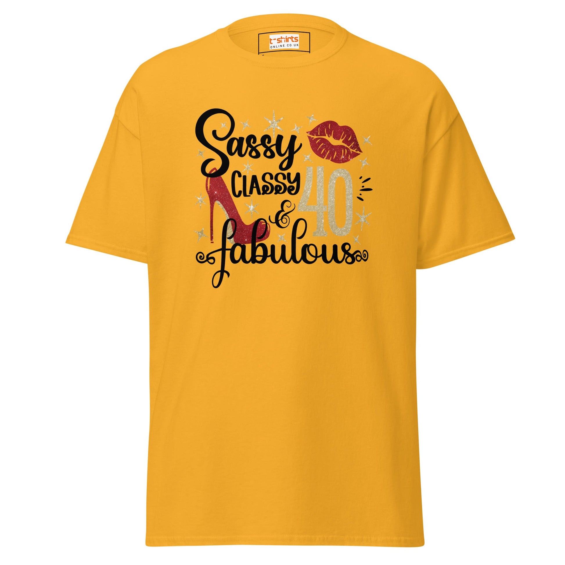 Sassy & Classy | 40th Birthday T-Shirt - Gold - T-Shirts Online