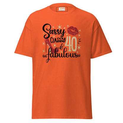 Sassy & Classy | 40th Birthday T-Shirt - Orange - T-Shirts Online