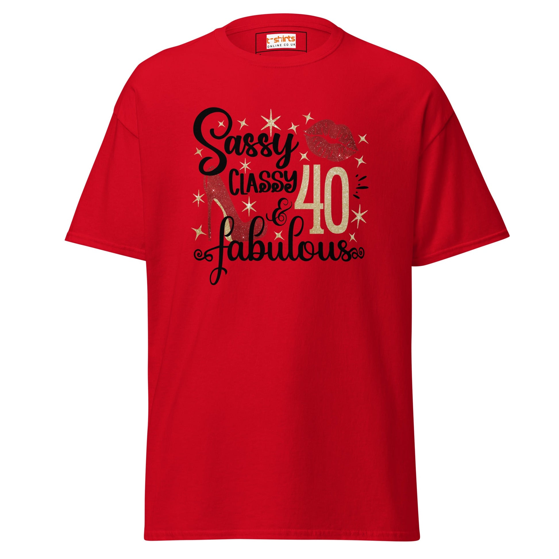 Sassy & Classy | 40th Birthday T-Shirt - Red - T-Shirts Online