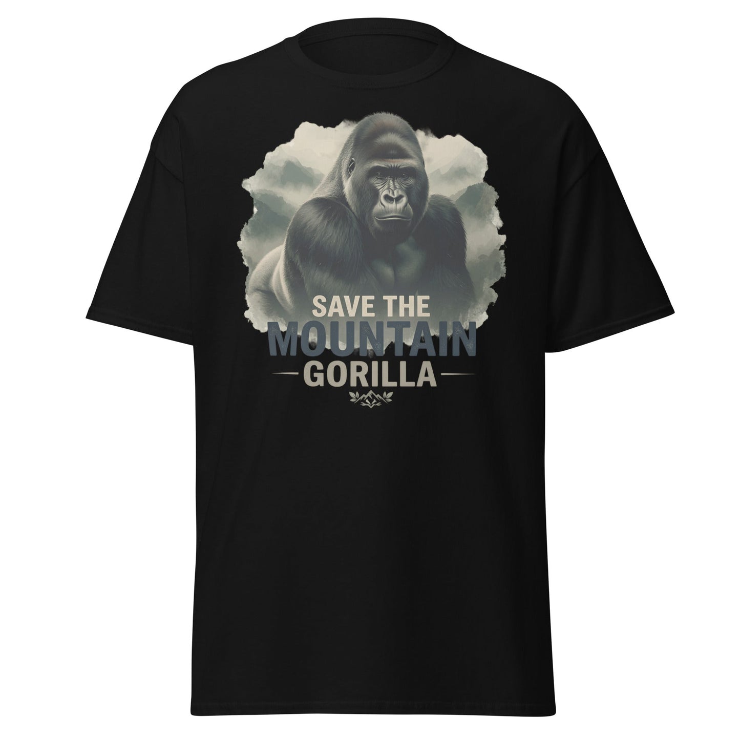 Save the Mountain Gorilla T-Shirt – Wildlife Conservation Tee - Black - T-Shirts Online