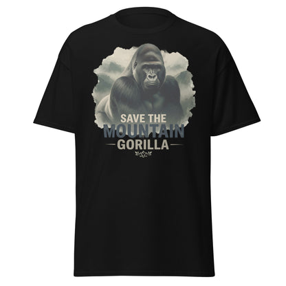 Save the Mountain Gorilla T-Shirt – Wildlife Conservation Tee - Black - T-Shirts Online