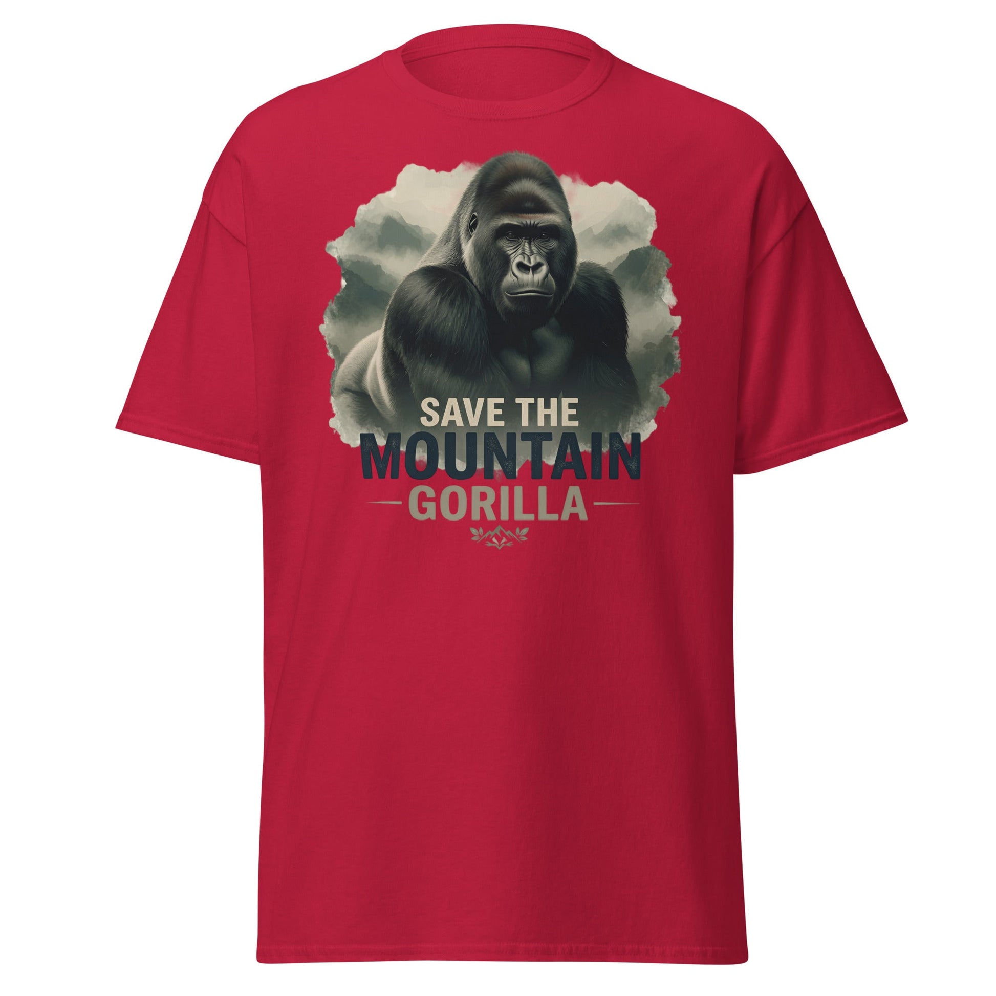 Save the Mountain Gorilla T-Shirt – Wildlife Conservation Tee - Cardinal - T-Shirts Online