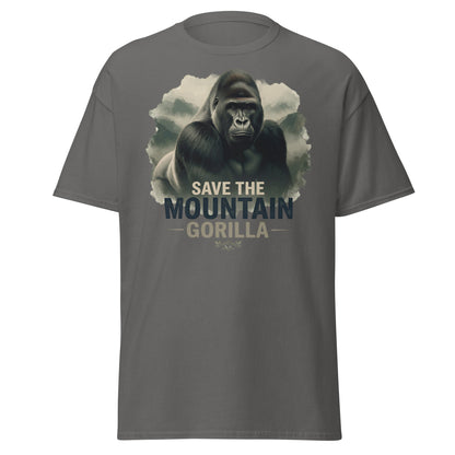 Save the Mountain Gorilla T-Shirt – Wildlife Conservation Tee - Charcoal - T-Shirts Online
