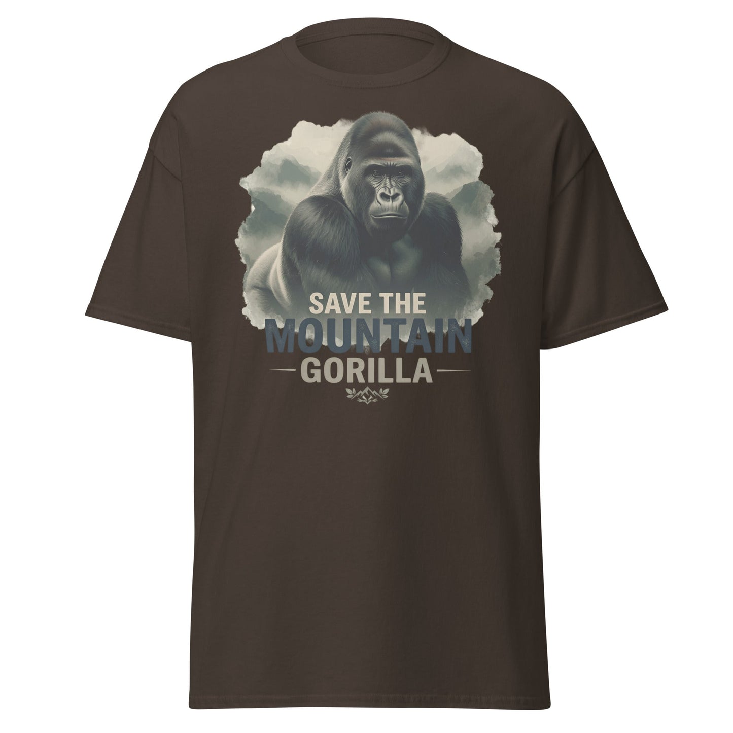 Save the Mountain Gorilla T-Shirt – Wildlife Conservation Tee - Dark Chocolate - T-Shirts Online