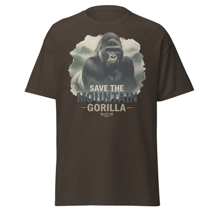 Save the Mountain Gorilla T-Shirt – Wildlife Conservation Tee - Dark Chocolate - T-Shirts Online