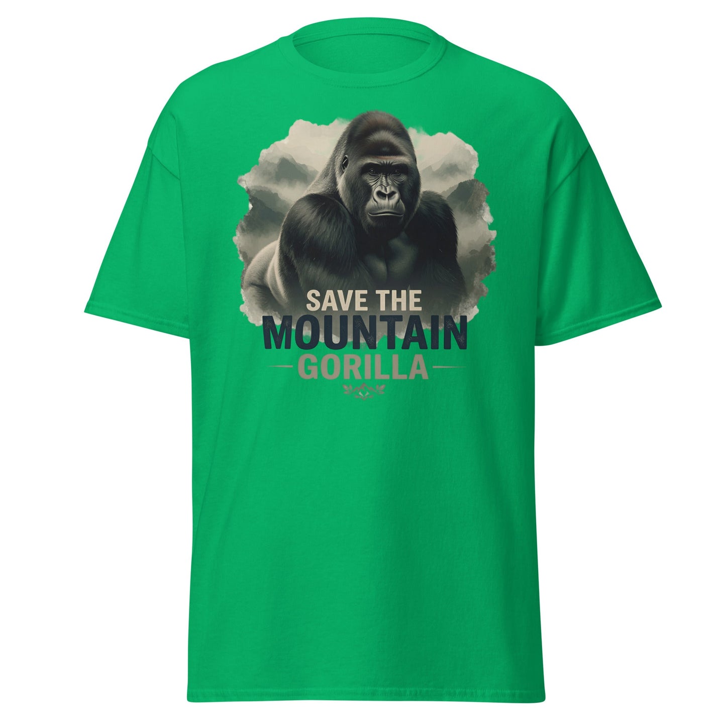 Save the Mountain Gorilla T-Shirt – Wildlife Conservation Tee - Irish Green - T-Shirts Online
