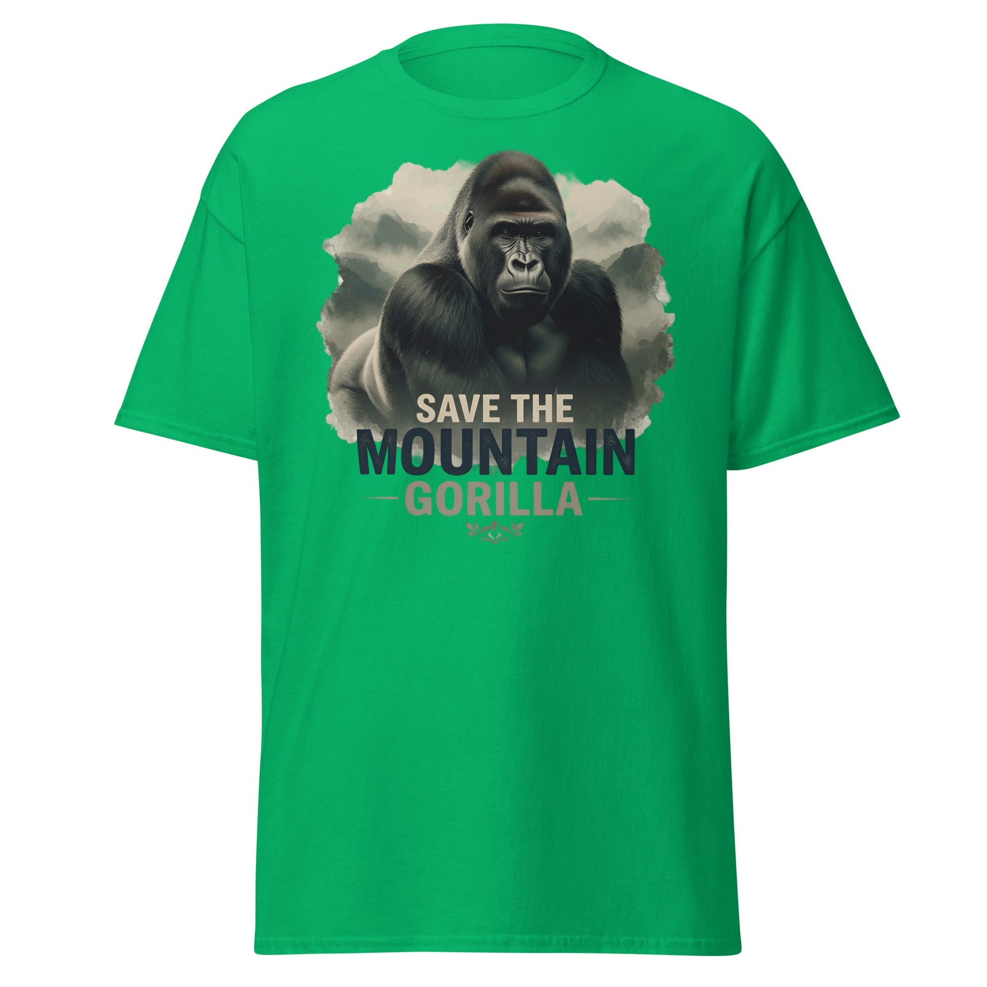 Save the Mountain Gorilla T-Shirt – Wildlife Conservation Tee - Irish Green - T-Shirts Online