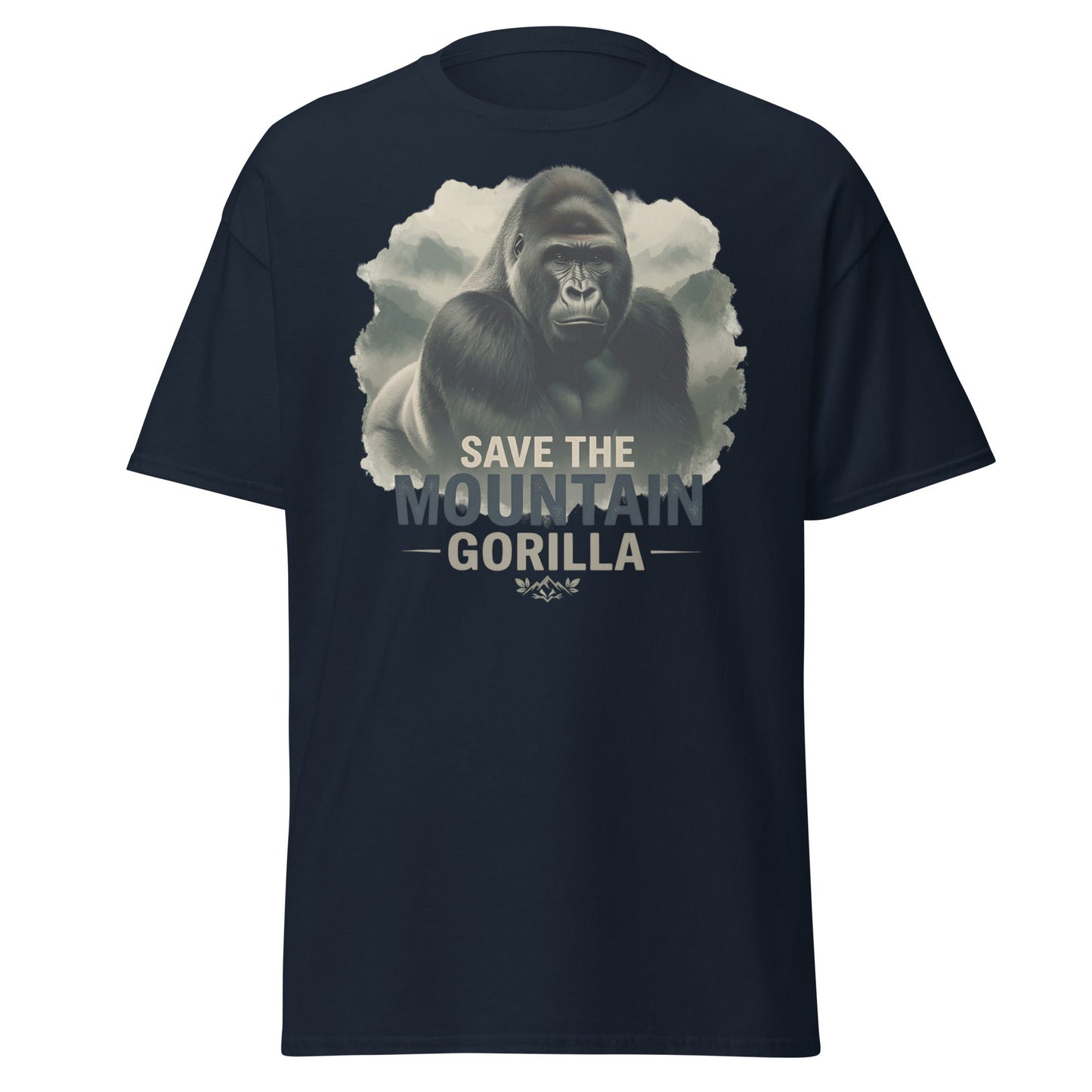 Save the Mountain Gorilla T-Shirt – Wildlife Conservation Tee - Navy - T-Shirts Online