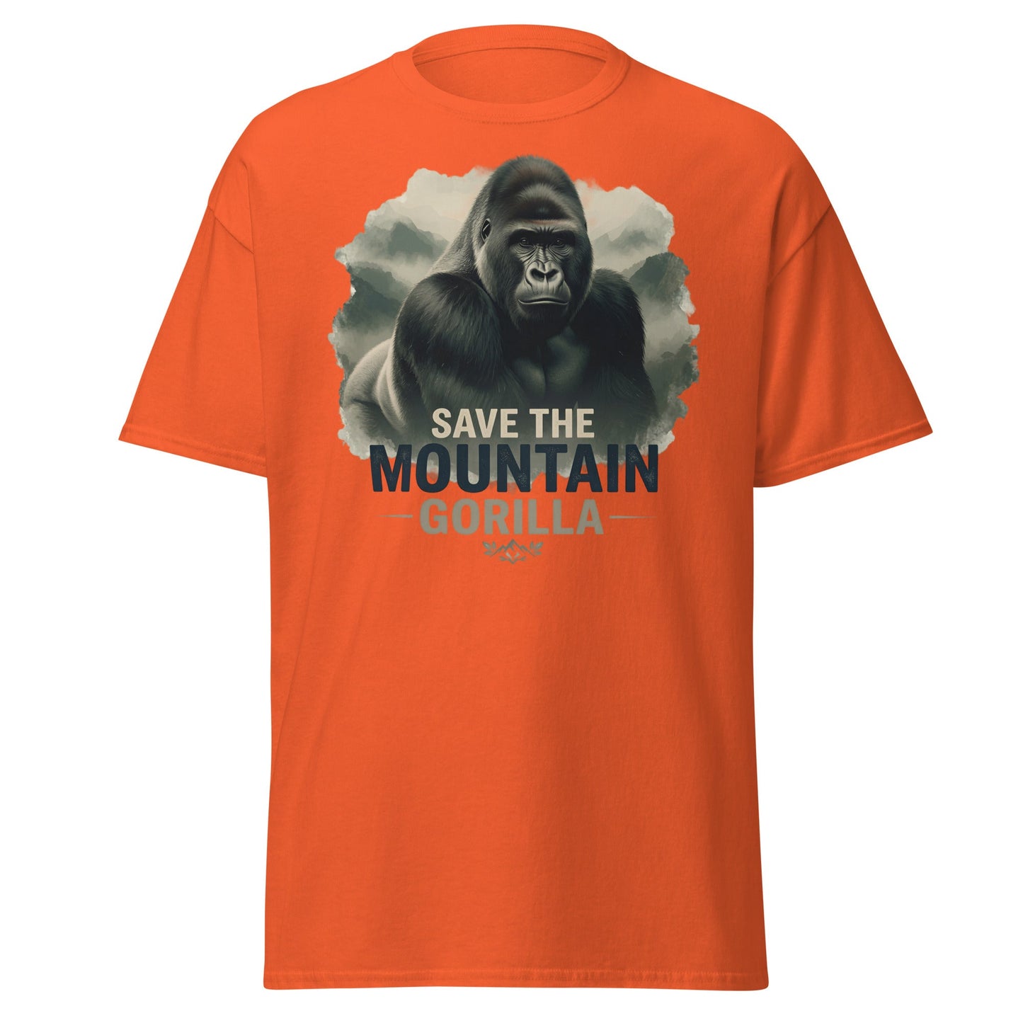 Save the Mountain Gorilla T-Shirt – Wildlife Conservation Tee - Orange - T-Shirts Online