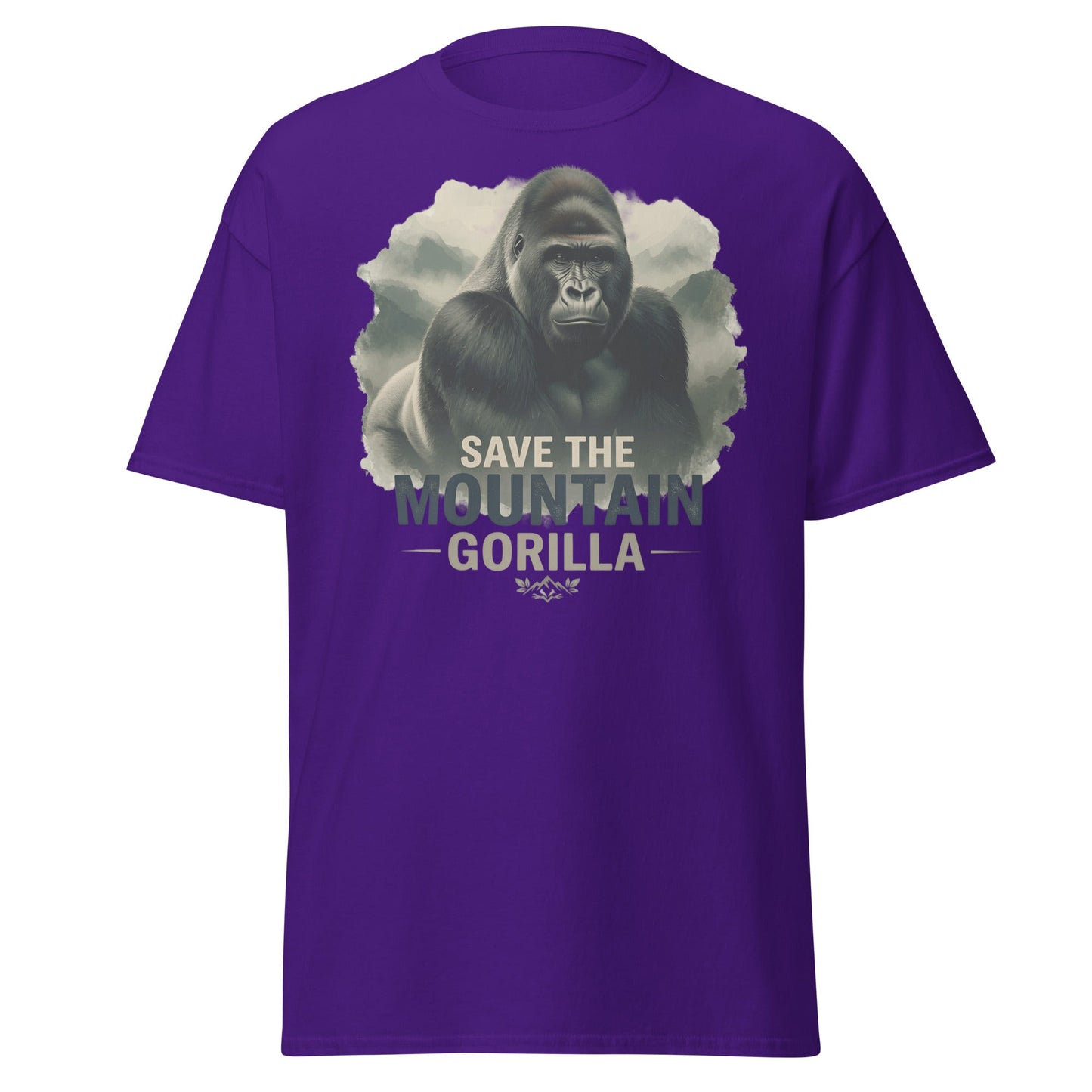 Save the Mountain Gorilla T-Shirt – Wildlife Conservation Tee - Purple - T-Shirts Online