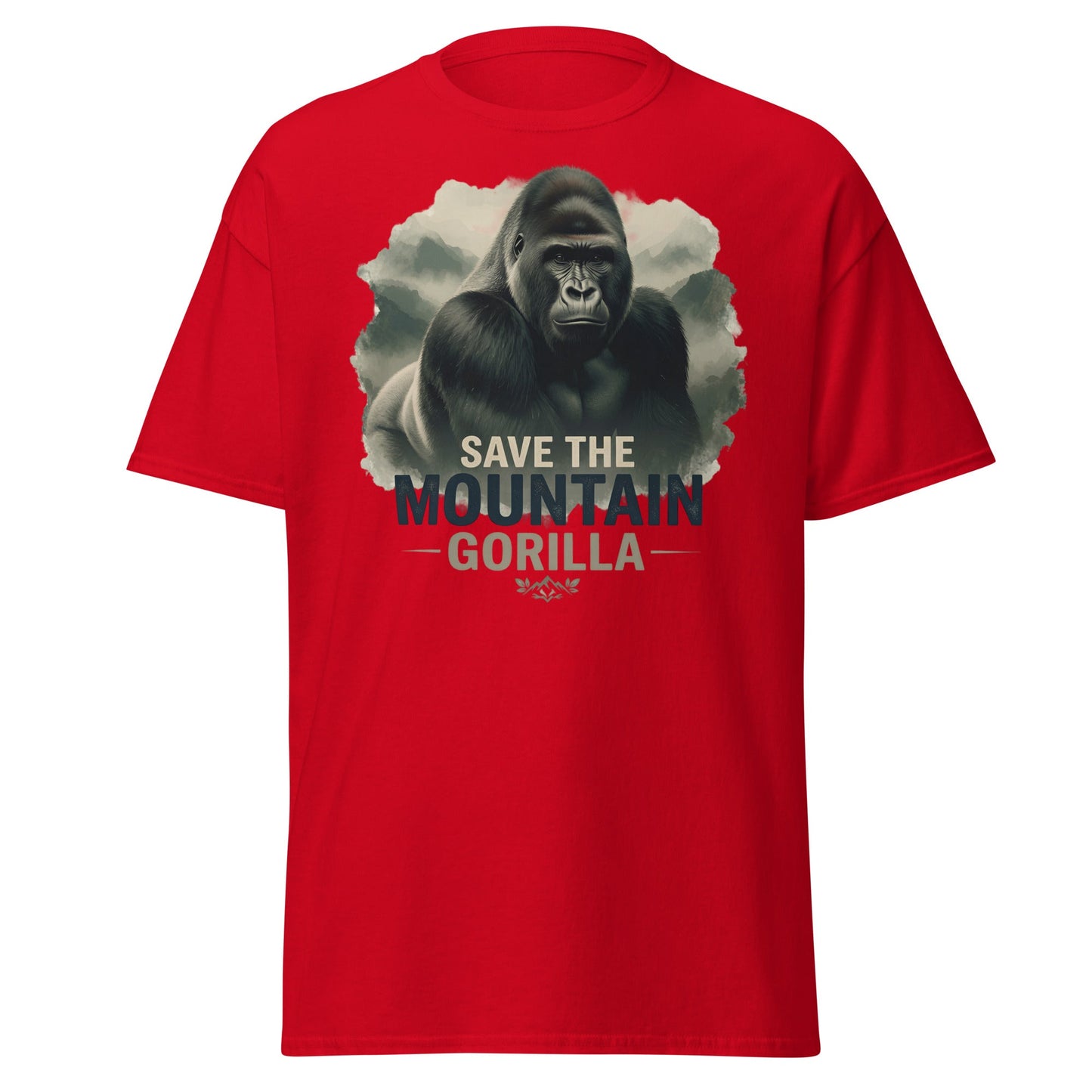 Save the Mountain Gorilla T-Shirt – Wildlife Conservation Tee - Red - T-Shirts Online