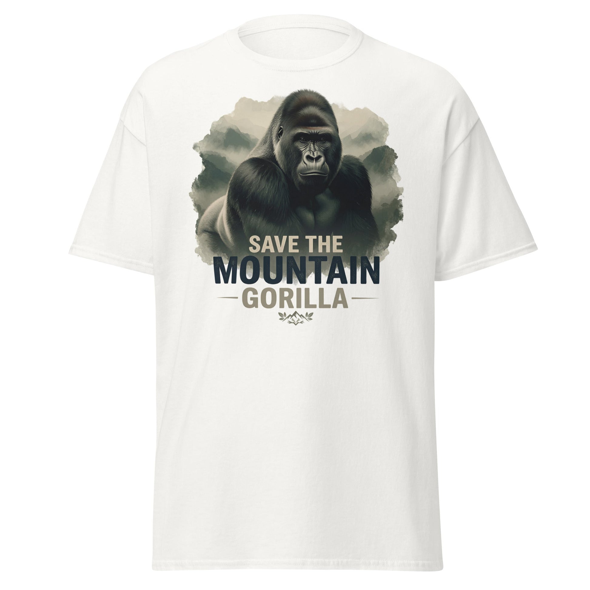 Save the Mountain Gorilla T-Shirt – Wildlife Conservation Tee - White - T-Shirts Online