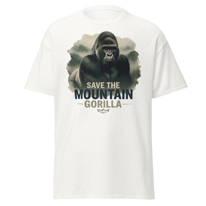 Save the Mountain Gorilla T-Shirt – Wildlife Conservation Tee - White - T-Shirts Online