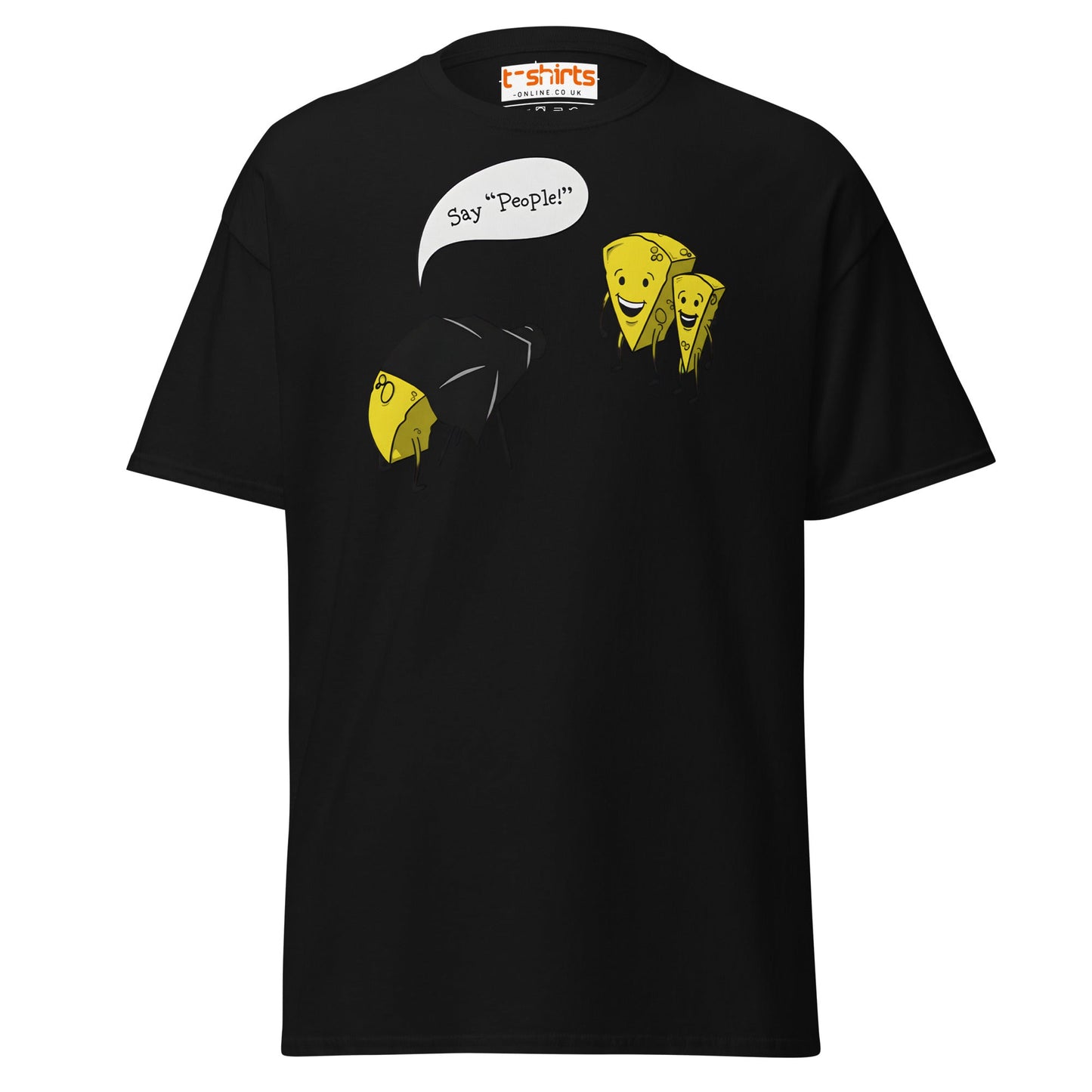 Say People Cheese Pun T-Shirt – Funny Foodie Tee - Black - T-Shirts Online