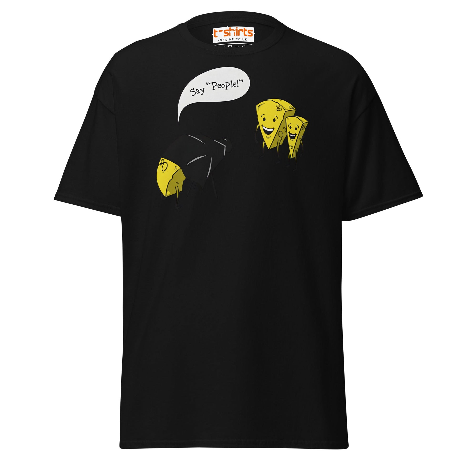 Say People Cheese Pun T-Shirt – Funny Foodie Tee - Black - T-Shirts Online