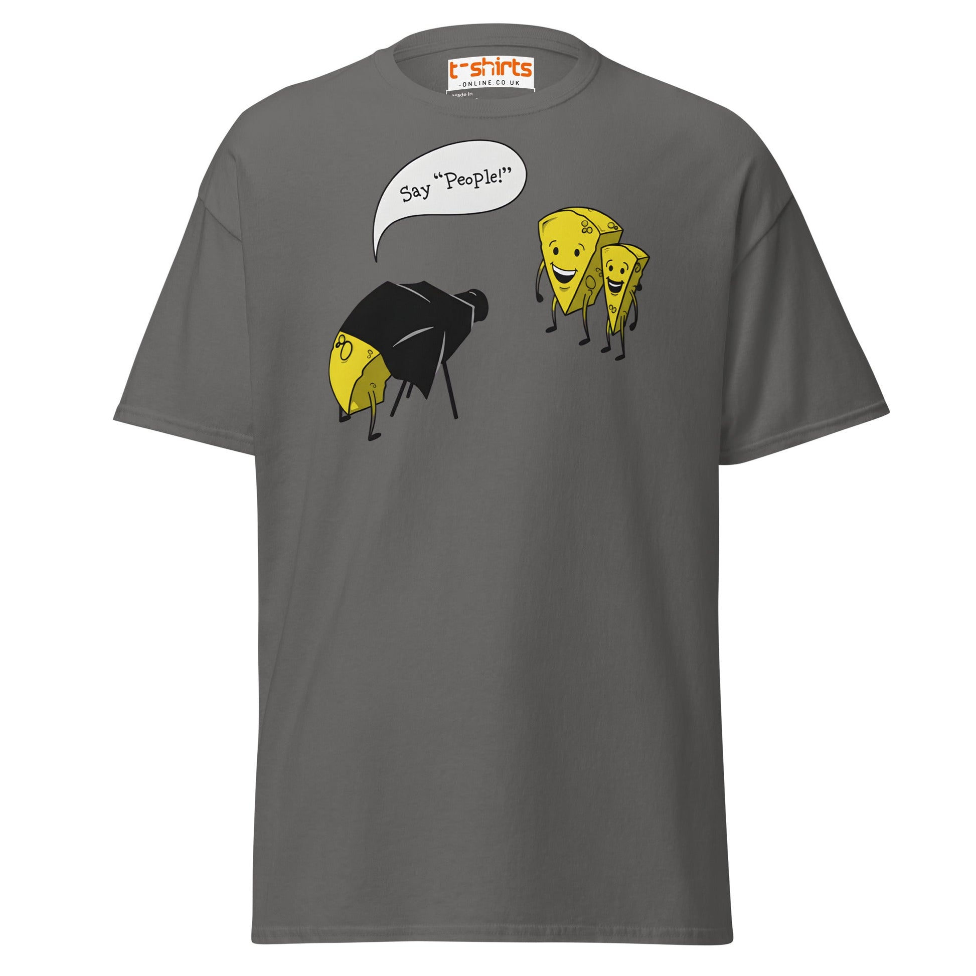 Say People Cheese Pun T-Shirt – Funny Foodie Tee - Charcoal - T-Shirts Online