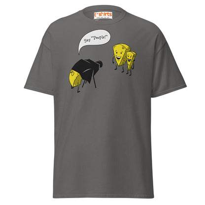 Say People Cheese Pun T-Shirt – Funny Foodie Tee - Charcoal - T-Shirts Online