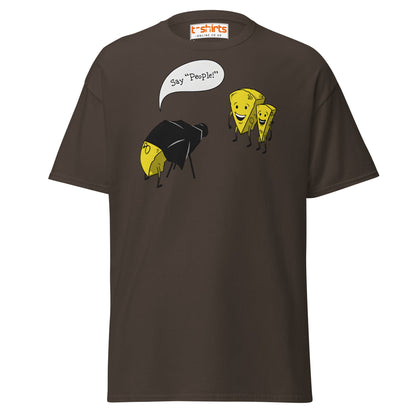Say People Cheese Pun T-Shirt – Funny Foodie Tee - Dark Chocolate - T-Shirts Online