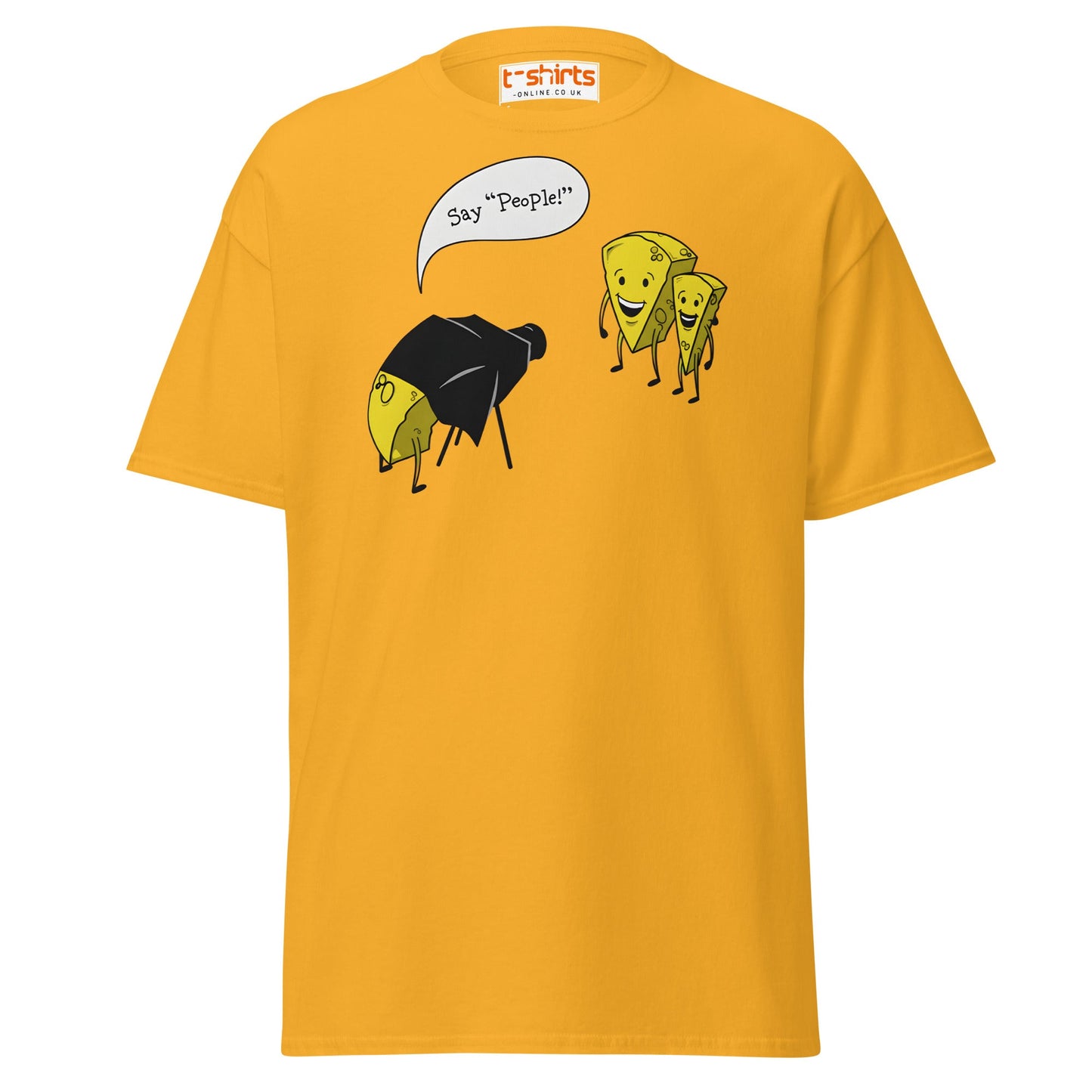 Say People Cheese Pun T-Shirt – Funny Foodie Tee - Gold - T-Shirts Online