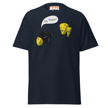 Say People Cheese Pun T-Shirt – Funny Foodie Tee - Navy - T-Shirts Online