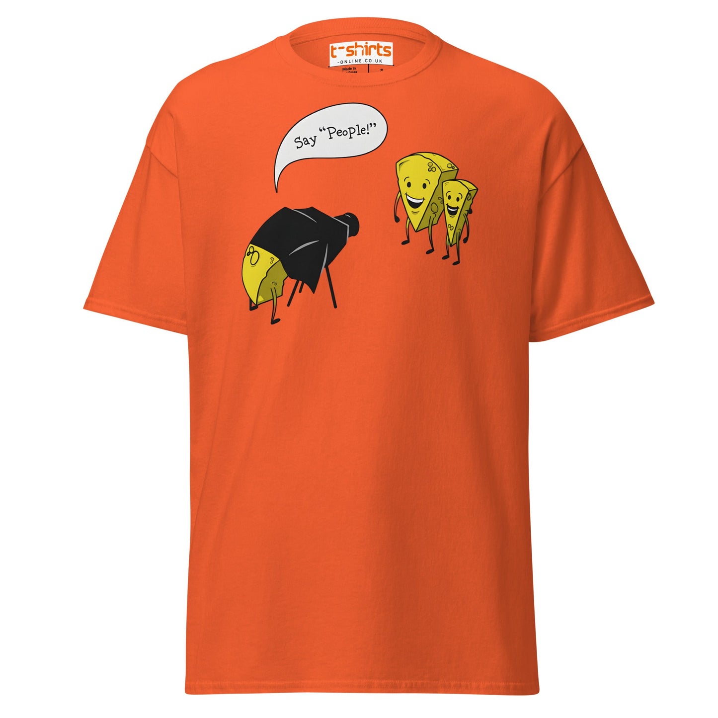 Say People Cheese Pun T-Shirt – Funny Foodie Tee - Orange - T-Shirts Online
