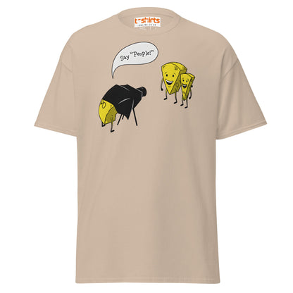 Say People Cheese Pun T-Shirt – Funny Foodie Tee - Sand - T-Shirts Online