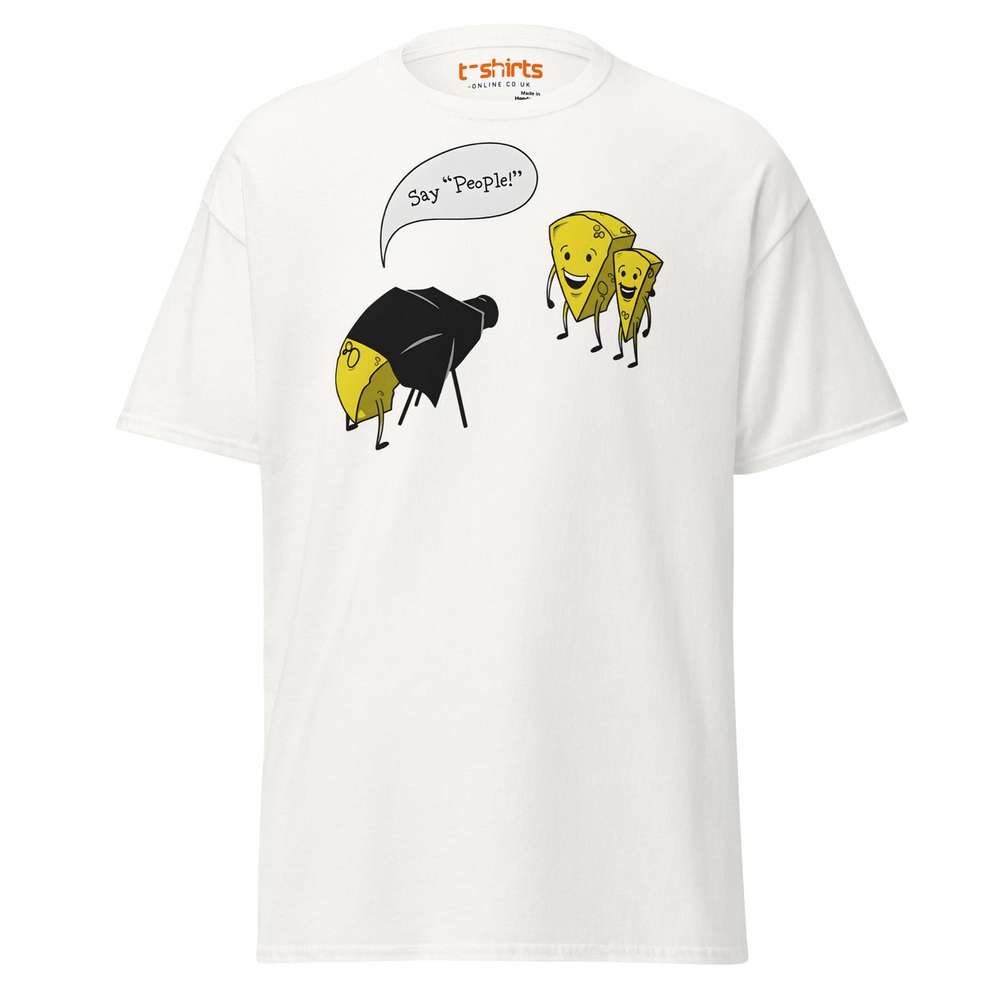 Say People Cheese Pun T-Shirt – Funny Foodie Tee - White - T-Shirts Online